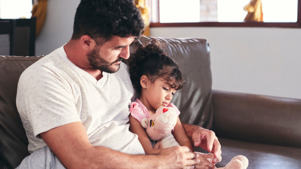 dad helping his child with anxiety