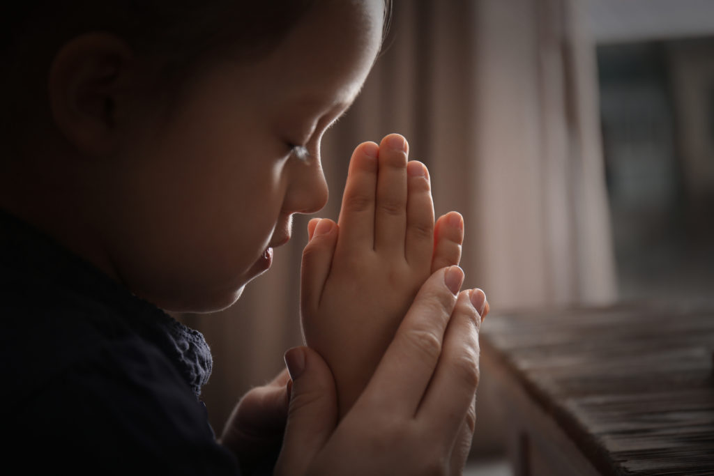 child and parent praying, prayers to help with anxiety