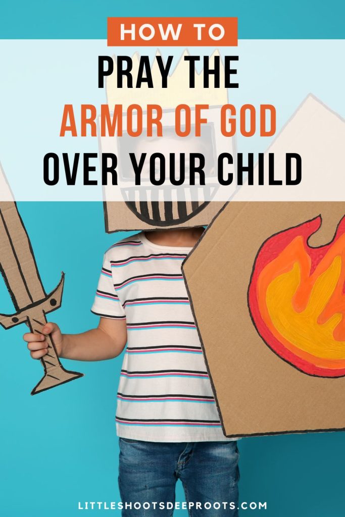 The armor of God, and how to pray it over your child! Includes a printable prayer journal to pray the armor of God over your kids. Includes a poster, 6 specific prayers, and 31 days of prayers and Scripture study through the book of Ephesians. #armorofGod #Biblestudy #prayer #Christianmom #familydiscipleship