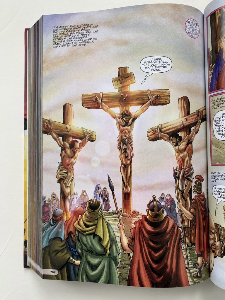 The Action Bible for kids, picture of Jesus' crucifixion
